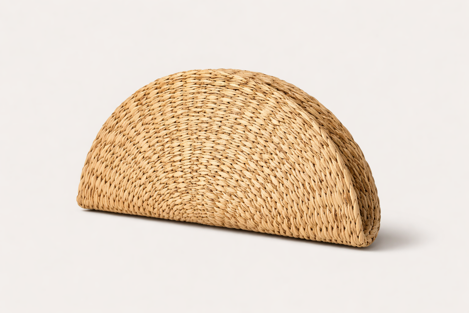 Handwoven Seagrass Half Moon Clutch